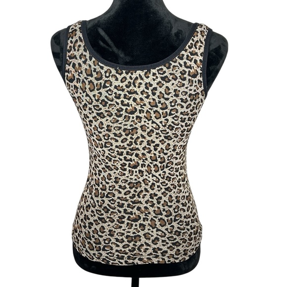 Leopard Print Fleece Lined Women’s Tank Top - Picture 4 of 9